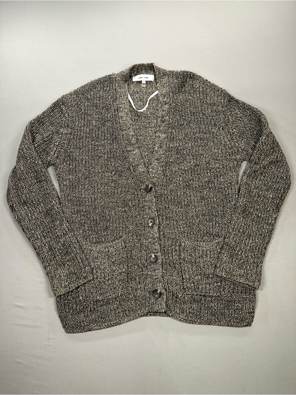 John + Jenn Knit 100% Cotton Cardigan Sweater, V-Neck - Womens XS